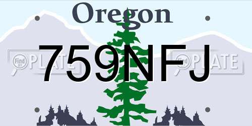 759NFJ Oregon License Plate