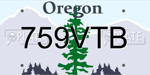 759VTB Oregon License Plate