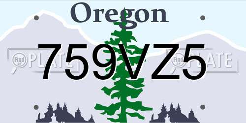 759VZ5 Oregon License Plate
