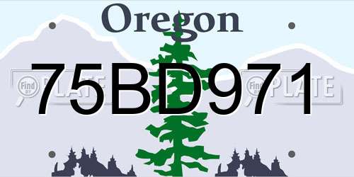 75BD971 Oregon License Plate