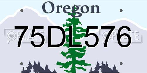 75DL576 Oregon License Plate