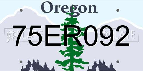 75ER092 Oregon License Plate