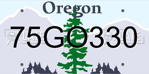 75GO330 Oregon License Plate