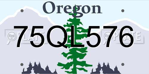 75QL576 Oregon License Plate