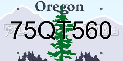 75QT560 Oregon License Plate