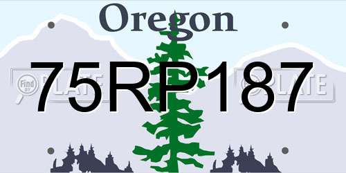 75RP187 Oregon License Plate