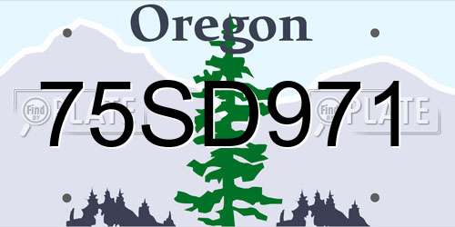75SD971 Oregon License Plate