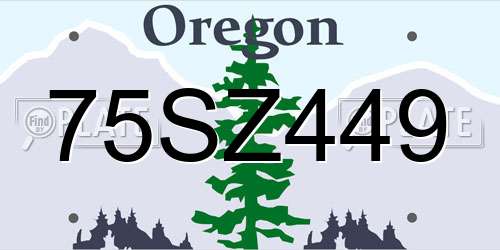 75SZ449 Oregon License Plate