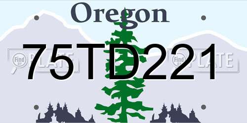 75TD221 Oregon License Plate