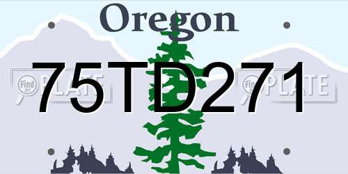 75TD271 Oregon License Plate