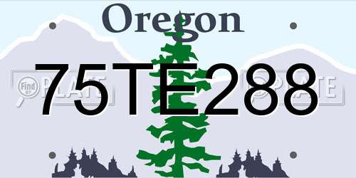 75TE288 Oregon License Plate
