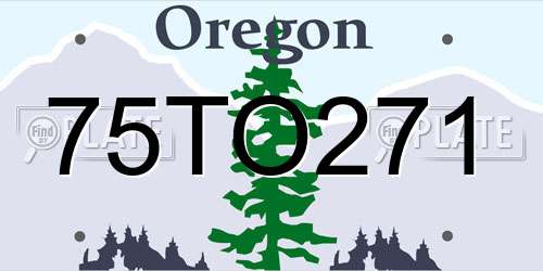 75TO271 Oregon License Plate