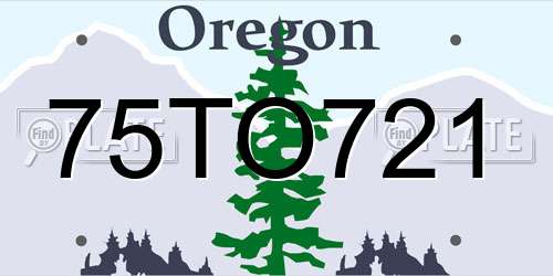 75TO721 Oregon License Plate