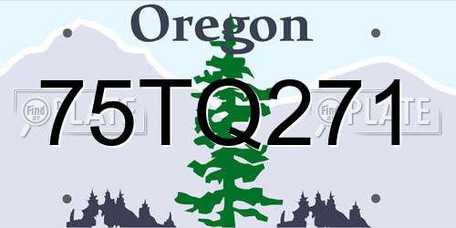 75TQ271 Oregon License Plate