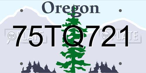 75TQ721 Oregon License Plate