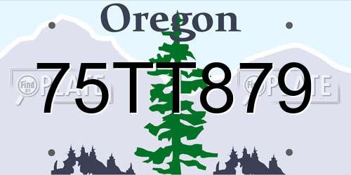 75TT879 Oregon License Plate