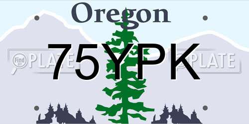 75YPK Oregon License Plate