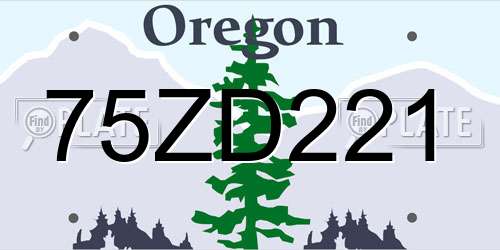 75ZD221 Oregon License Plate