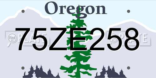 75ZE258 Oregon License Plate