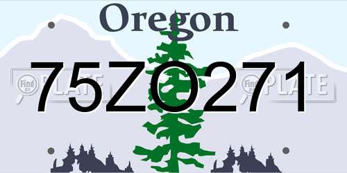 75ZO271 Oregon License Plate