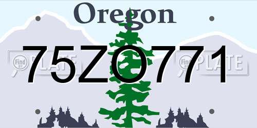 75ZO771 Oregon License Plate