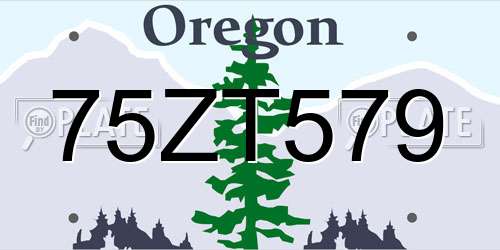 75ZT579 Oregon License Plate