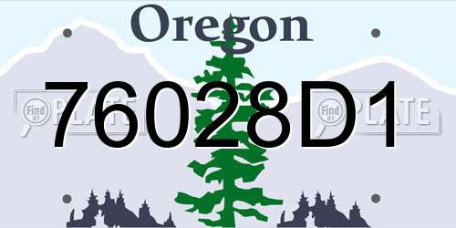 76028D1 Oregon License Plate