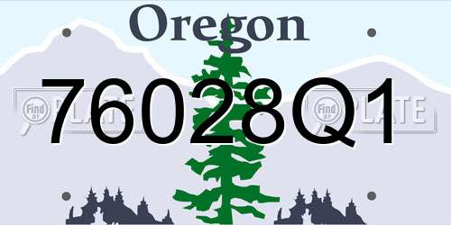 76028Q1 Oregon License Plate