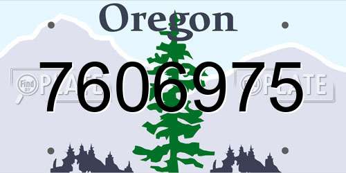 7606975 Oregon License Plate