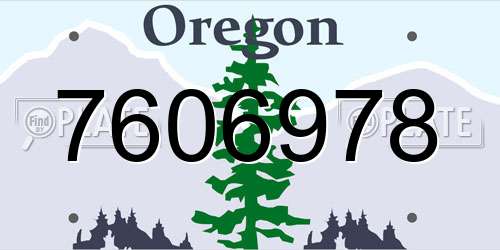 7606978 Oregon License Plate