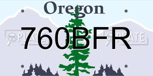 760BFR Oregon License Plate