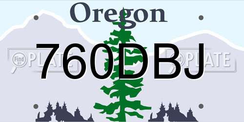 760DBJ Oregon License Plate