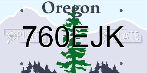 760EJK Oregon License Plate