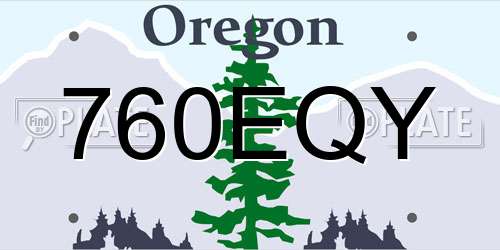 760EQY Oregon License Plate