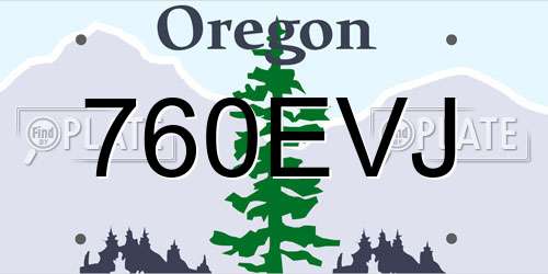 760EVJ Oregon License Plate