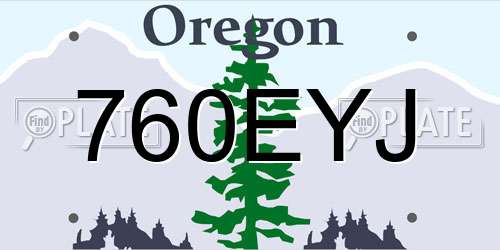 760EYJ Oregon License Plate