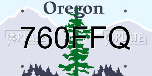 760FFQ Oregon License Plate