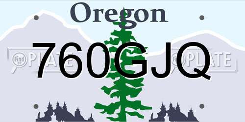 760GJQ Oregon License Plate