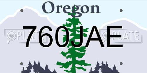 760JAE Oregon License Plate