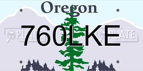 760LKE Oregon License Plate