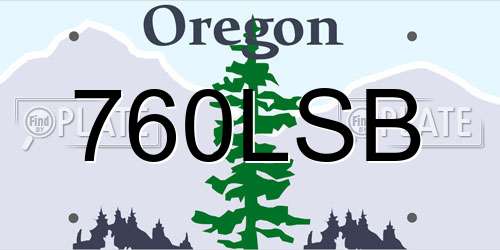 760LSB Oregon License Plate