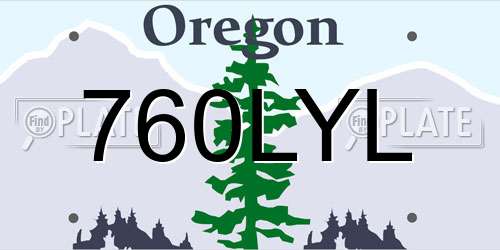 760LYL Oregon License Plate