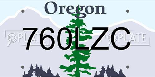 760LZC Oregon License Plate