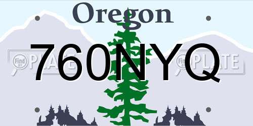 760NYQ Oregon License Plate