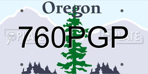 760PGP Oregon License Plate