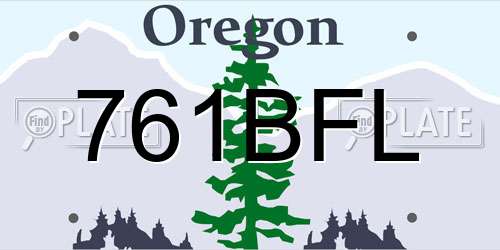 761BFL Oregon License Plate