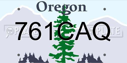 761CAQ Oregon License Plate
