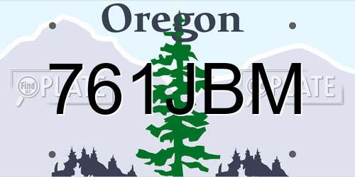 761JBM Oregon License Plate