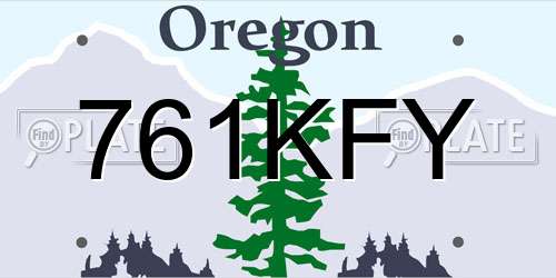 761KFY Oregon License Plate