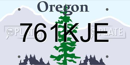 761KJE Oregon License Plate